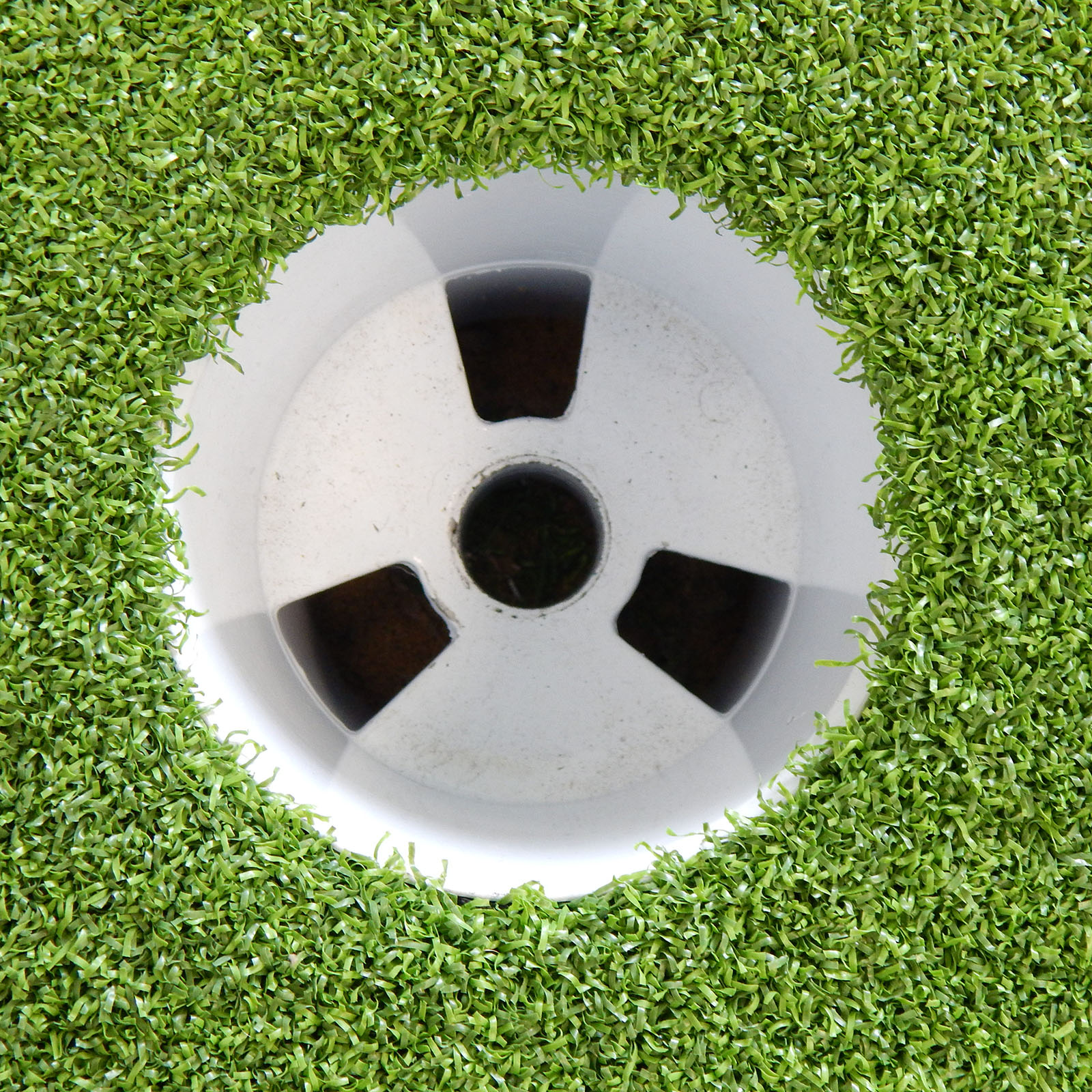 4.25” Brown Solid Hole Cup Cover with artificial grass - YPD Golf